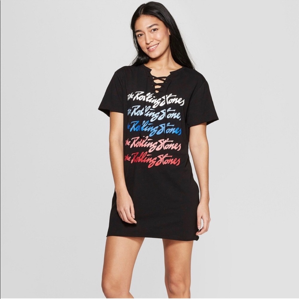 Rolling Stones black Lace up dress tunic